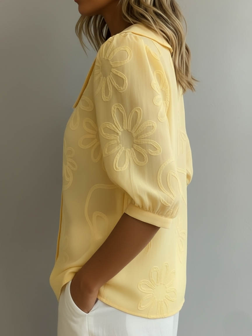FLOREA LIGHT FLORAL ELEGANCE BLOUSE