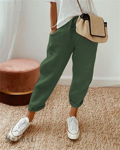 Lina Cotton-Linen Pants