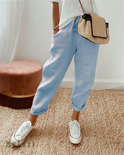 Lina Cotton-Linen Pants