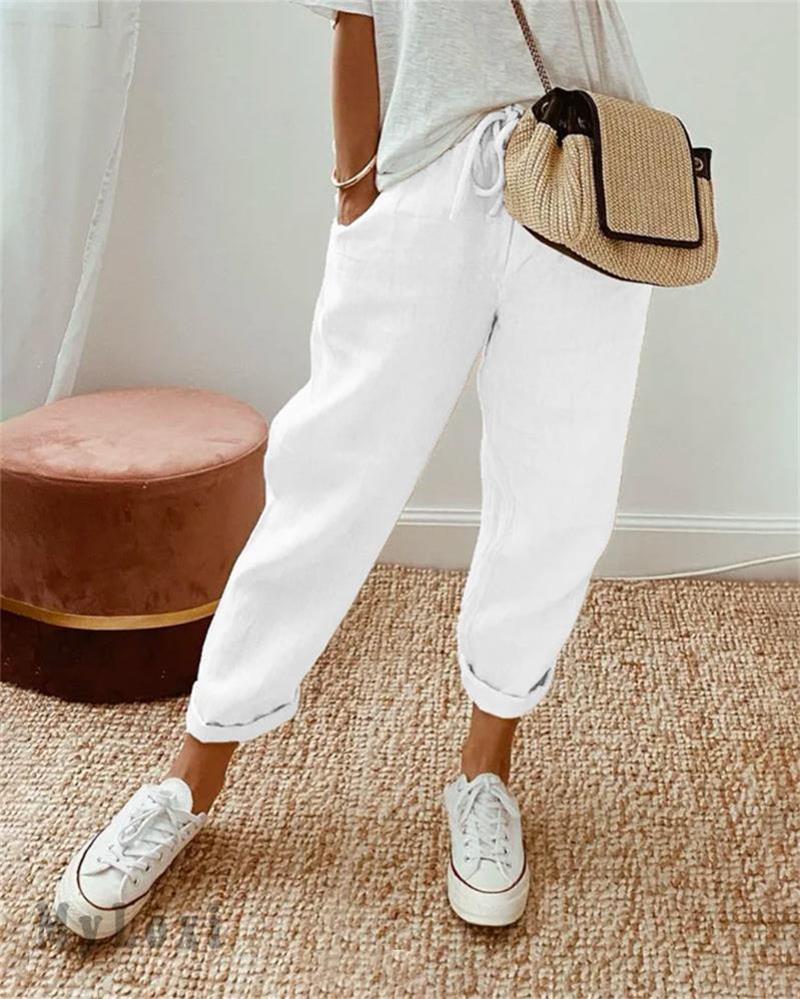 Lina Cotton-Linen Pants