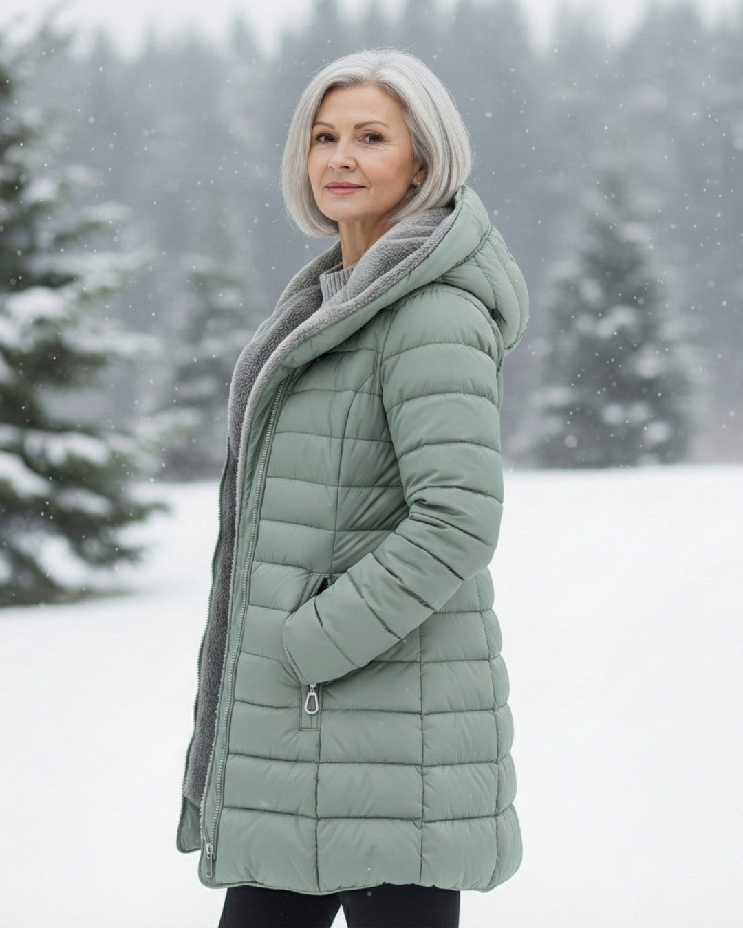 Calvera Fleece-Lined Puffer Coat