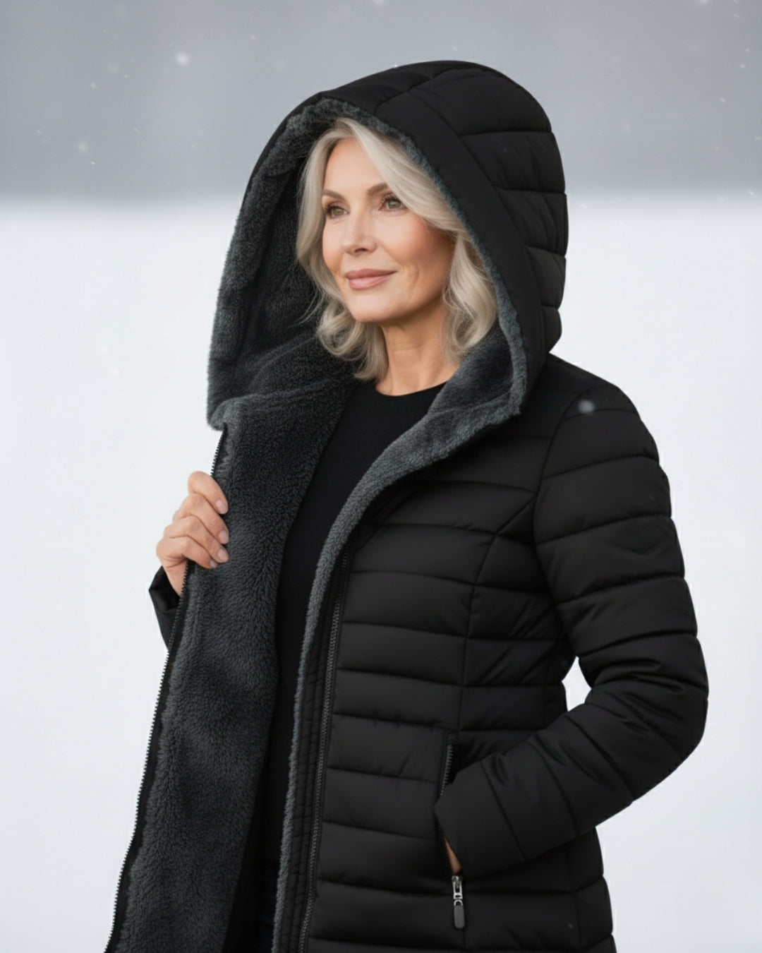 Calvera Fleece-Lined Puffer Coat