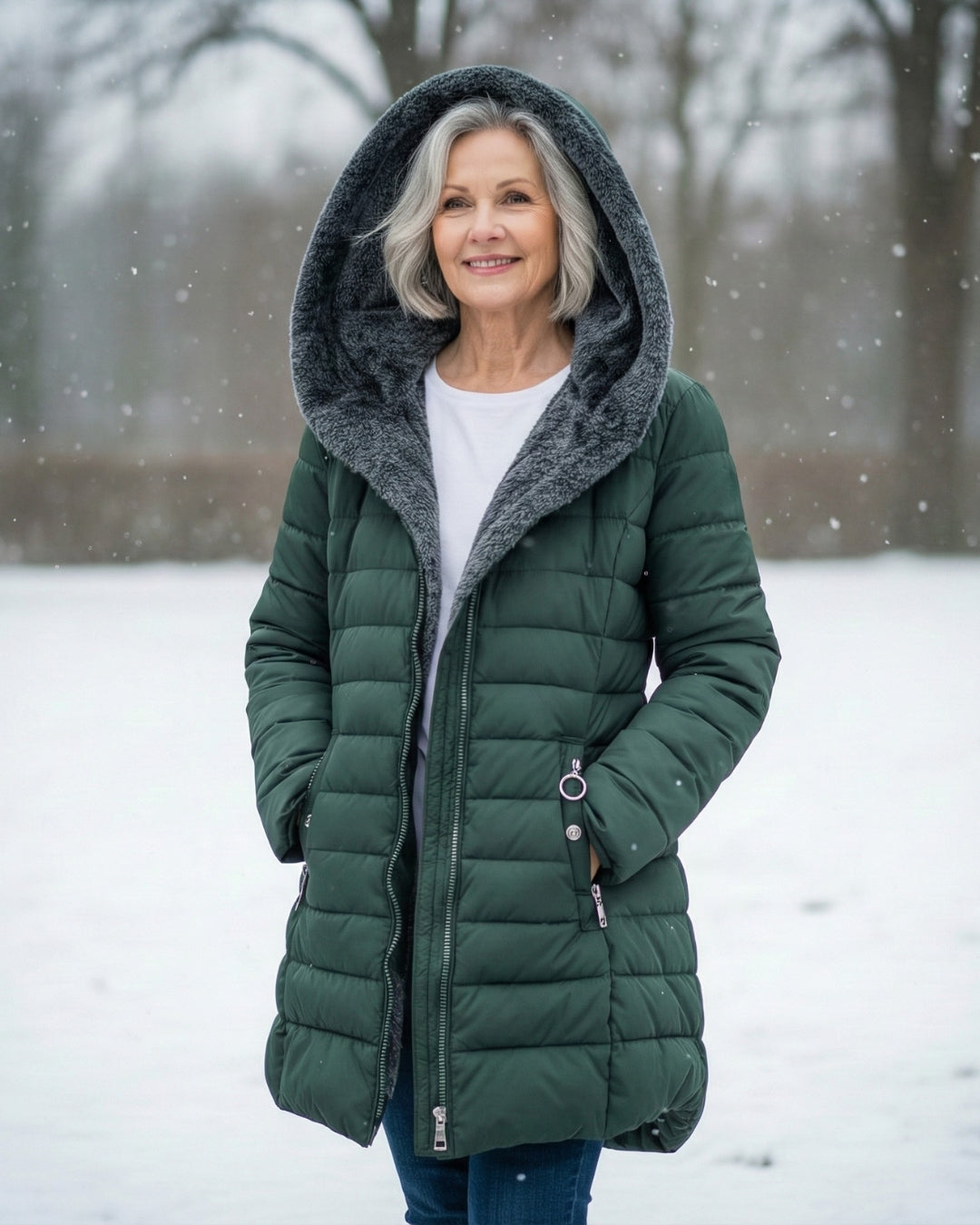 Calvera Fleece-Lined Puffer Coat