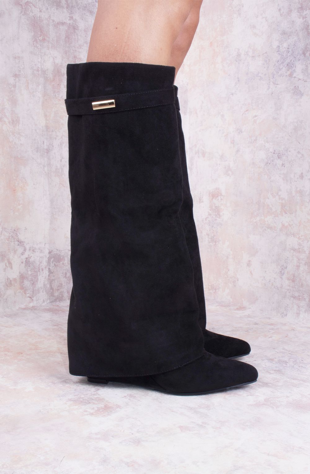 Seraphina Faux Suede Knee-High Wedge Boots