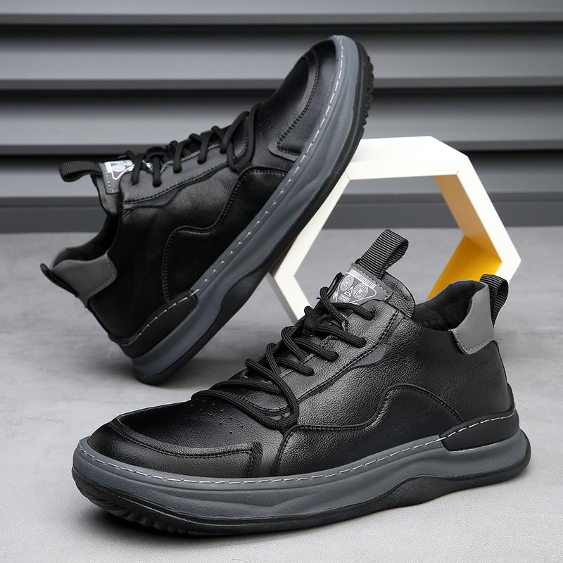 ZANETTI LEATHER TRAINERS