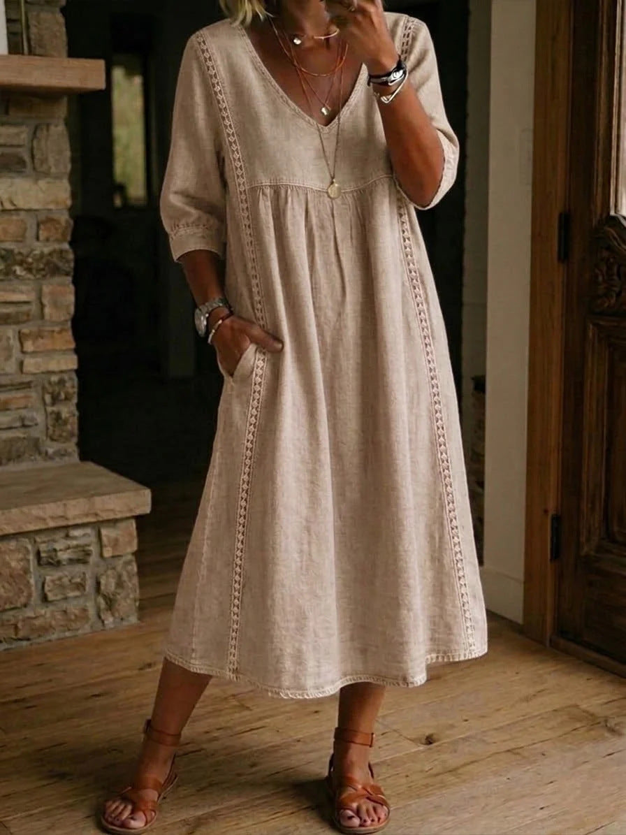Luna Lace Denim Dress