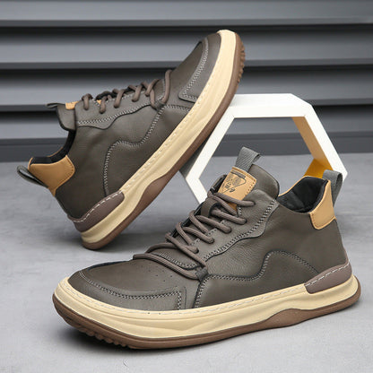 ZANETTI LEATHER TRAINERS