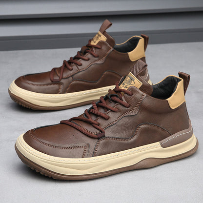 ZANETTI LEATHER TRAINERS