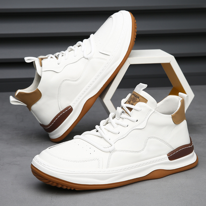 ZANETTI LEATHER TRAINERS
