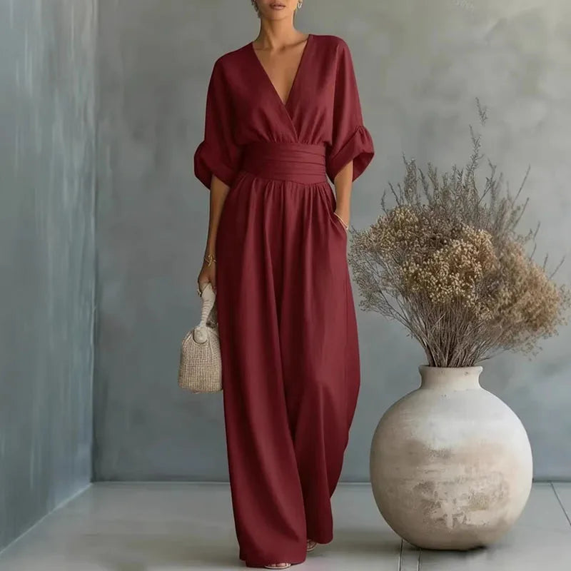 LEJLA STYLISH DENIM JUMPSUIT WITH POCKETS