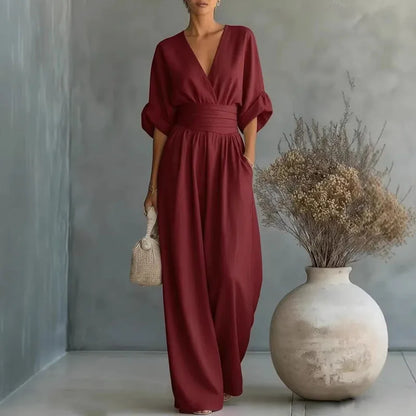 LEJLA STYLISH DENIM JUMPSUIT WITH POCKETS