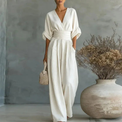 LEJLA STYLISH DENIM JUMPSUIT WITH POCKETS