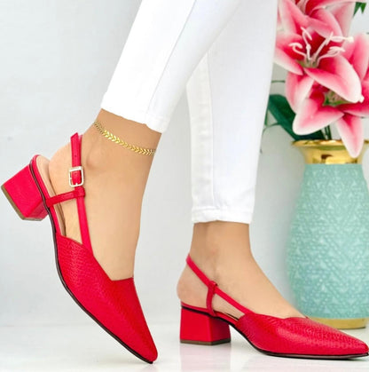 VELORIA MID HEEL POINTED SHOES