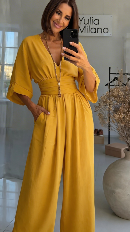 LEJLA STYLISH DENIM JUMPSUIT WITH POCKETS