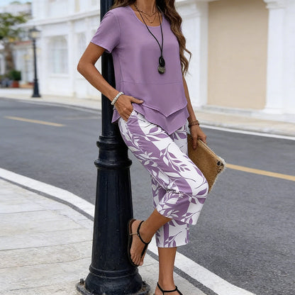 Aurea - Short Sleeve Two Piece Set