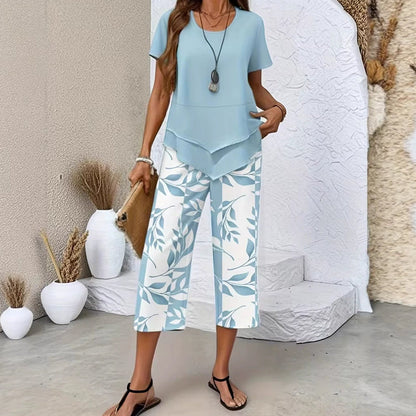 Aurea - Short Sleeve Two Piece Set